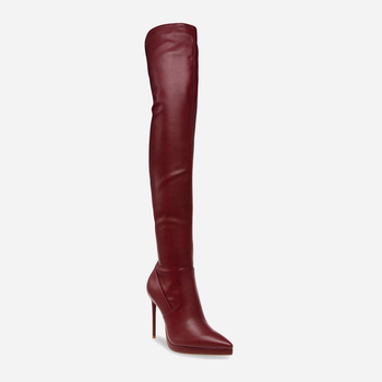 Muszkieterki damskie na szpilce za kolano Steve Madden Keandra Boot SM11002678-CRA 37 23 cm Bordowe (8720857159929)