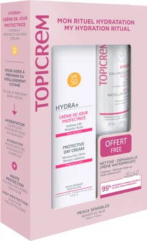 Набор Topicrem Hydra+ Защитный дневной крем spf 50+ 40 мл + Нежная мицеллярная вода 40 мл (3700281705201)