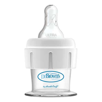 Стартова пляшечка для годування недоношених Dr. Brown's соска Ultra Preemie для глибоко недоношених дітей 15 мл SB166-MED