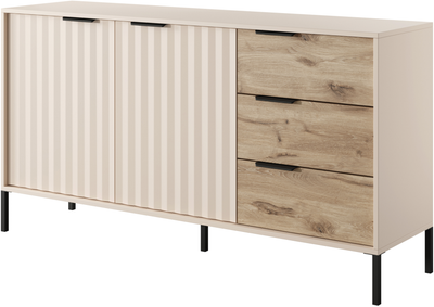 Комод широкий Lagom Rock 1531 x 395 x 814 мм Бежевый/дуб викинг (40095-MEB2700)