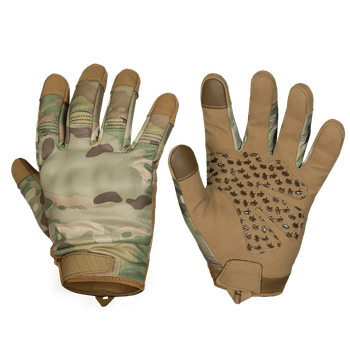 Тактичні захисні рукавички універсальні польові рукавиці для силових структур CAMOTEC 7221(M) Мультикам (SK-N7221(M)S)