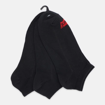 Набір чоловічих шкарпеток коротких бавовняних Levi`s Low Cut Batwing Logo Recycled Cotton 3P 701224672-001 43/46 3 пари Black (8720245506878)