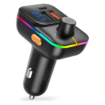 Автомобильный FM-трансмиттер модулятор XO BCC09 |2USB/Type-C, PD/QC, 25W/3A, TF/U-Disk, BT5.0/MP3|