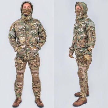 Тактичний військовий костюм HAN WILD G3 Multicam Куртка флісова Soft Shell Убакс та Штани із захистом колін 2XL Multicam HWM0026800-3