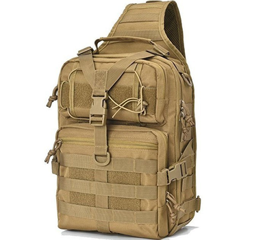 Однолямковий тактичний рюкзак Tactic міський військовий рюкзак 15 л Койот (ta15-coyote)