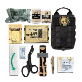 Аптечка індивідуальна Rhino Rescue QF-001M IFAK Medical Pouch First Aid Kit Black єдиний