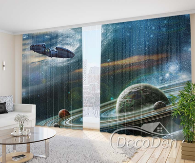 Фото Штори PHOTODECOR "Космічний корабель та планета"