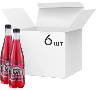 Упаковка сидру Funky Up особливого газованого напівсухого смак "Вишня" 5.5% 0.7 л х 6 шт (4820268270016)