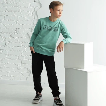 Костюм для парня-подростка стильный Gbi Teens Сарказм Зеленый на рост 140 (13764)