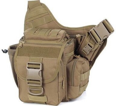 Універсальна тактична сумка через плече Tactic однолямкова військова сумка Койот (863-coyote)