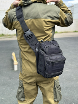 Універсальна тактична сумка на 20 л плечова військова сумка Tactic однолямкова сумка Чорний (NB20-black)