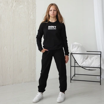 Костюм для девушки-подростка GBI Teens Don't panic Черный на рост 140 (13780)