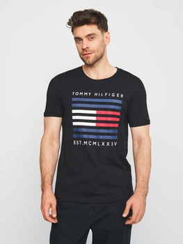 Футболка бавовняна довга чоловіча Tommy Hilfiger 10574.10 S Чорна