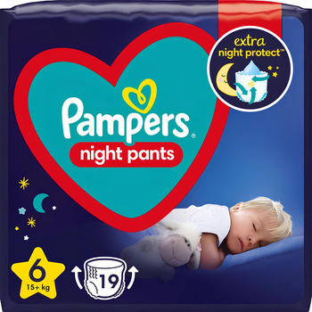 Підгузки-трусики Pampers Night Pants Розмір 6 (15+ кг) 19 шт (8006540234761)