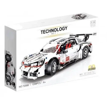 Детская машинка конструктор Porsche T2008 1208 детали 1:14 белая