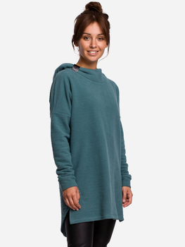 Bluza damska z kapturem oversize BeWear B176 137675 2XL-3XL Turkusowa (5903068485688)