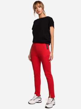 Spodnie slim fit damskie Made Of Emotion M493 L Czerwone (5903068475368)