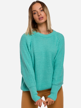 Sweter damski luźny Made Of Emotion M537 S/M Turkusowy (5903068487156)