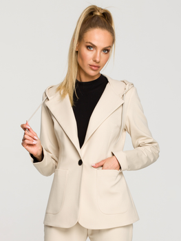 Піджак подовжений жіночий Made Of Emotion M691 L Light Beige (5903887672375)