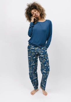 Піжама жіноча Cyberjammies Fawn 9831-9825 18/2XL Синій з принтом (5051877465077)