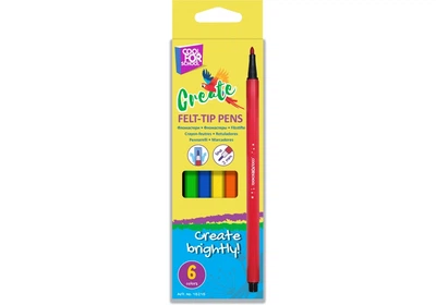 Фломастеры Create, 6 цветов, линия 1-2 мм (CF15215)