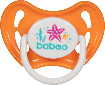 Пустушка Baboo Sea Life Кругла Силіконова Помаранчева від 6 місяців (5-028)