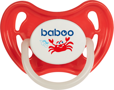 Пустышка Baboo Marine Круглая Силиконова Красная от 6 месяцев (5-038)