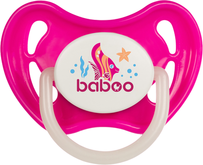 Пустышка Baboo Sea Life Симметричная Силиконовая Розовая от 6 месяцев (5-032)