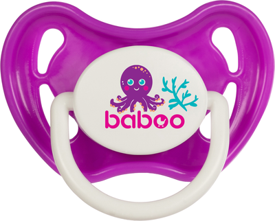 Пустышка Baboo Sea Life Симметричная Силиконовая Фиолетовая с рождения (5-031)