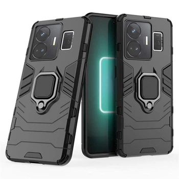 Чохол Fiji Ring для Realme GT3 броньований бампер із кільцем підставкою чорний