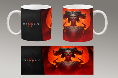 Чашка біла керамічна "Diablo 4" Ліліт Діабло ABC