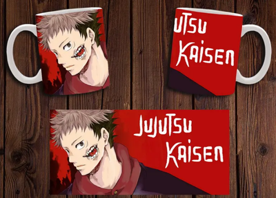 Чашка белая керамическая с принтом "Магическая битва" Jujutsu Kaisen ABC