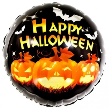 Фольгированный шар 18' (45см) Круг "Happy Halloween" ABC