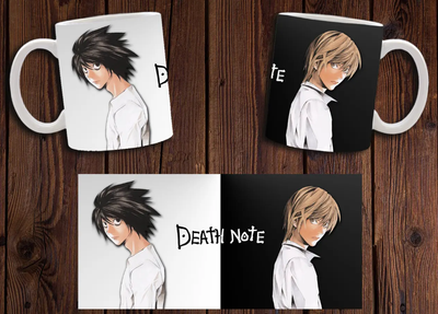 Чашка біла керамічна "Зошит смерті" Death Note ABC
