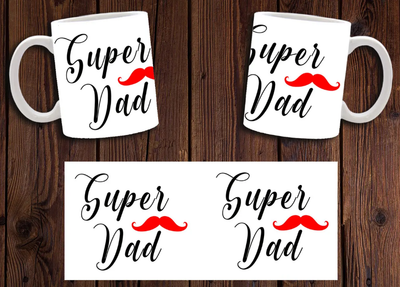 Чашка белая керамическая "Супер папа" Super Dad ABC