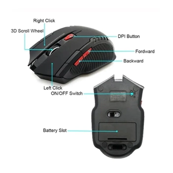 Игровая беспроводная мышка беспроводная USB S200 Gaming Mouse ABC черная