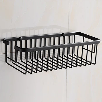 Полиця-решітка (сітка) для ванної з алюмінію IwConcept LAT-30 Black (Чорна) 30см