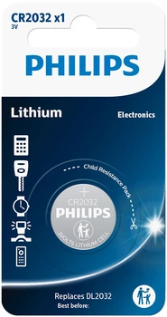 Батарея Philips CR2032 LITHIUM MINICELLS B1 (блістер) (шт.)