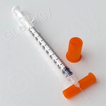 Шприц ін'єкційний трьохкомпонентний инсулиновий стерильний SFM U-100 1 мл з інтегрованою голкою 29G 0.33x12,7 мм, 10 шт.
