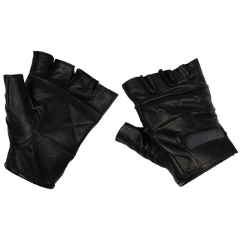 Беспалые кожаные перчатки MFH «Deluxe» Black XL