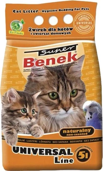 Наповнювач для котячого туалету Benek Universal бентонітовий Натуральний 5 л (5905397010180)