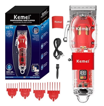 Машинка для стрижки Kemei Km-1761 (4 насадки, USB кабель, дисплей)