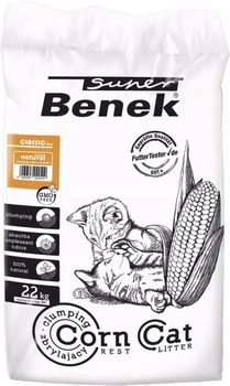Наповнювач для котячого туалету Benek Corn Classic кукурудзяний Натуральний 35 л (5905397022510)