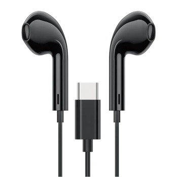 Дротові навушники гарнітура Hoco Crystal joy Type-C 1.2м Black