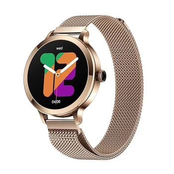 Смарт-годинник жіночий LEMFO NX7 Gold (розмова, тонометр, пульсоксиметр) Amoled екран