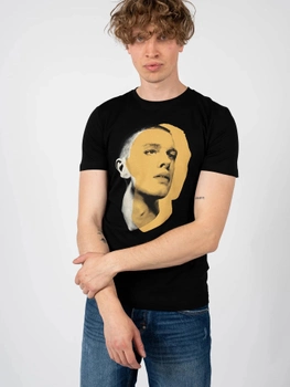 T-shirt męski z nadrukiem Antony Morato MMKS02166FA100144-9000 S Czarny (8052136245871)