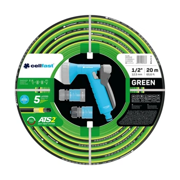 Поливочный набор GREEN шланг 1/2'' 20м + набор фитингов Ideal Celfast Cellfast