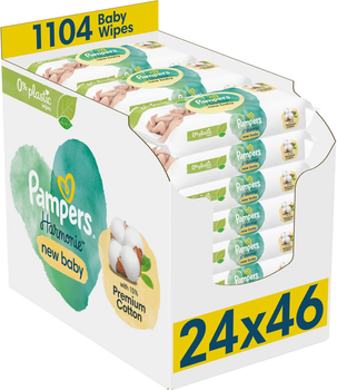 Zestaw Chusteczki nawilżane Pampers Harmonie New Baby 24 x 46 szt (8006540815953)