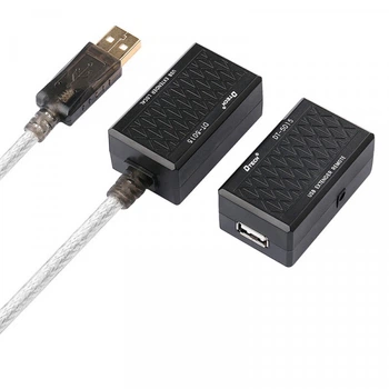 Кабель-удлинитель активный USB AM-AF Dtech DT-5015 до 60 м USB 2.0 по витой паре RJ 45