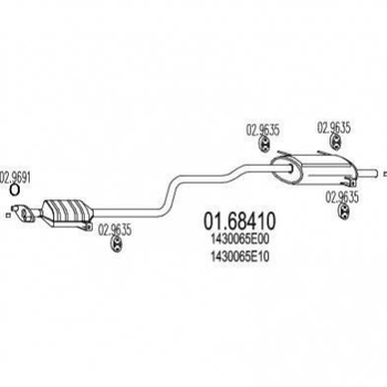 Глушник MTS 0168410 Suzuki Swift 1430065E00, 1430065E10, 1430065E30